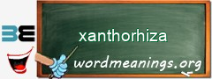 WordMeaning blackboard for xanthorhiza
